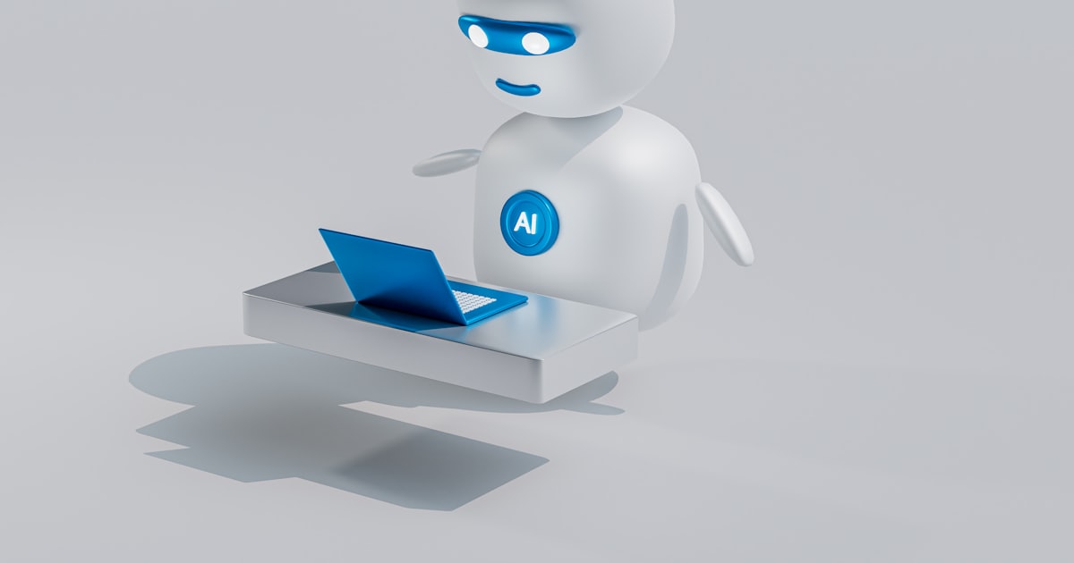 Robot z laptopem — chatbot z bazy wiedzy (RAG)
